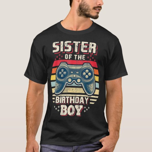 誕生日ボールの兄妹マッチングビデオゲームBir Tシャツ (正面)