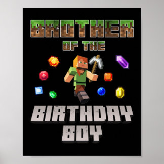 誕生日ボールの兄　ビデオゲーマー　ピクセル　ナンブ ポスター