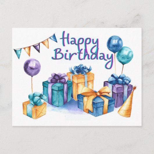 誕生日ポストカード ポストカード (正面)