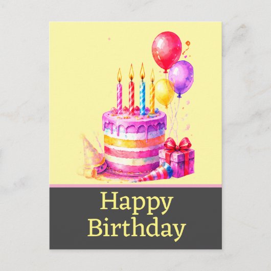 誕生日ポストカード ポストカード (正面)