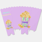 誕生日ポップコーンボックスウォーターカラーマルディグラスパープル フェイバーボックス (見開き)