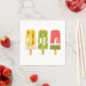 誕生日ポップシクルアイスクリームバースデーパーティー スタンダードカクテルナプキン (インサイチュ)