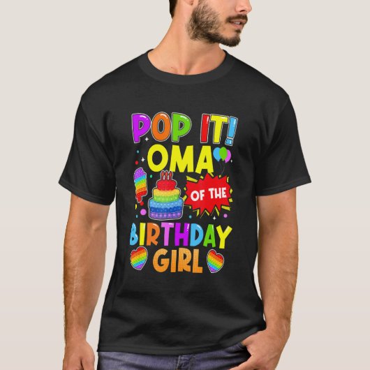 誕生日ポップ・アートのガールFidgetキッズファミリーのIt Oma Tシャツ (正面)