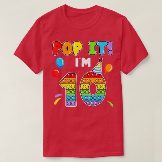 誕生日ポップ・アートのキッズイム10歳10誕生日 Tシャツ (デザイン正面)