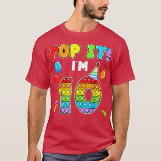 誕生日ポップ・アートのキッズイム10歳10誕生日 Tシャツ