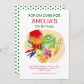 誕生日ポップ・アートのパーティーの招待に関する記事 招待状 (正面/裏面)