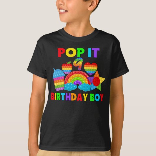 誕生日ポップ・アートのボーイ9 Tシャツ (正面)