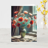 誕生日ポピーの花束 カード (黄色い花)