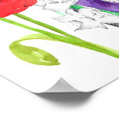 誕生日ポピー威厳があるズグラジオラス誕生フラワー ポスター (角)