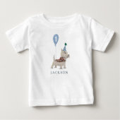 誕生日ポーティかわいい子犬テリア犬のカスタム年齢 ベビーTシャツ (正面)