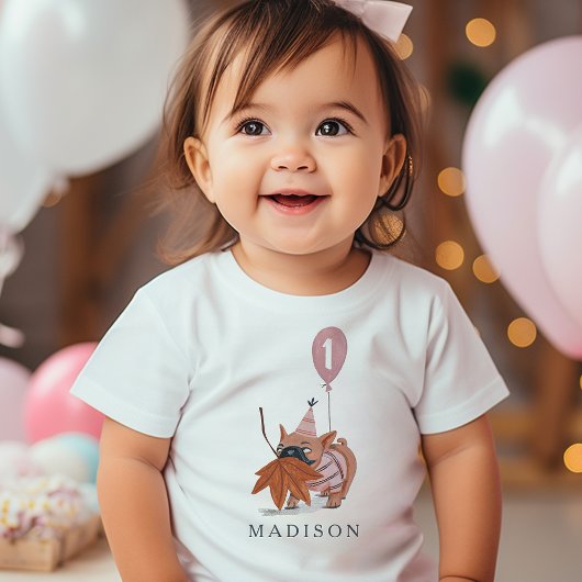 誕生日ポーティかわいい子犬パグカスタム世代 ベビーTシャツ