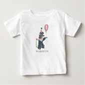 誕生日ポーティかわいい子犬プードル犬のカスタム年齢 ベビーTシャツ (正面)