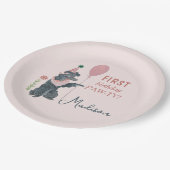 誕生日ポーティかわいい子犬 ペーパープレート (アングル)