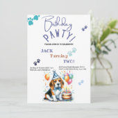 誕生日ポーティビーグルドッグパーソナライズされた誕生日 招待状 (スタンド正面)