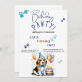 誕生日ポーティビーグルドッグパーソナライズされた誕生日 招待状 (正面/裏面)