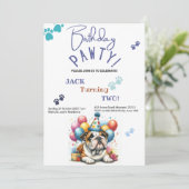誕生日ポーティブルドッグパーソナライズされた誕生日 招待状 (スタンド正面)