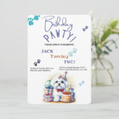 誕生日ポーティマルチーズドッグパーソナライズされた誕生日 招待状 (スタンド正面)