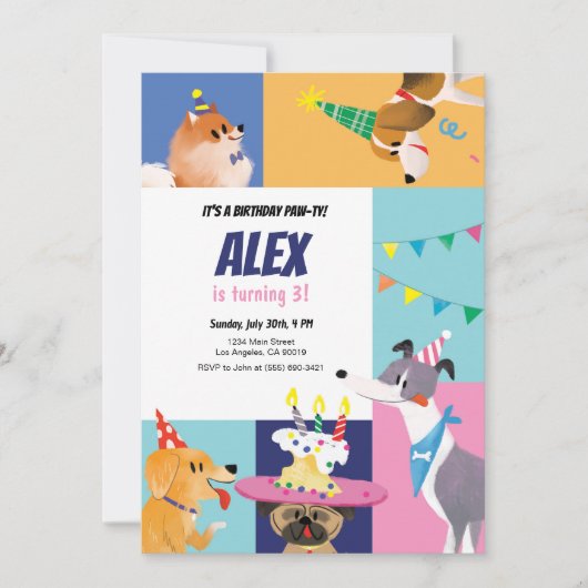 誕生日ポーティ子供の誕生日招待状 招待状 (正面)