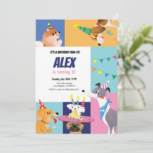 誕生日ポーティ子供の誕生日招待状 招待状 (スタンド正面)