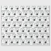 誕生日ポープリント(ハート) ラッピングペーパー (フラット)