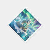 誕生日ポーラベアオンアンアイスバーグ スタンダードカクテルナプキン (角)