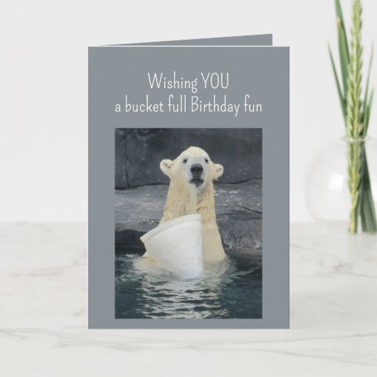 誕生日ポーラベアバケットオブおもしろい カード (正面)