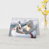 誕生日ポーラ読ベアの新聞 カード (黄色い花)