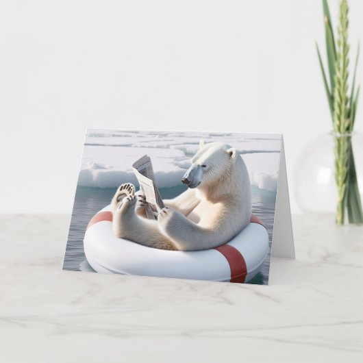 誕生日ポーラ読ベアの新聞 カード (正面)