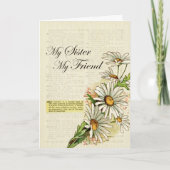 誕生日マイシスターマイフレンドヴィンテージフラワーズ カード (正面)