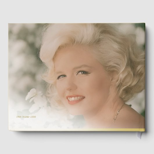 誕生日マイルストシンプルーン写真ホワエレガントイト ゲストブック (裏面)