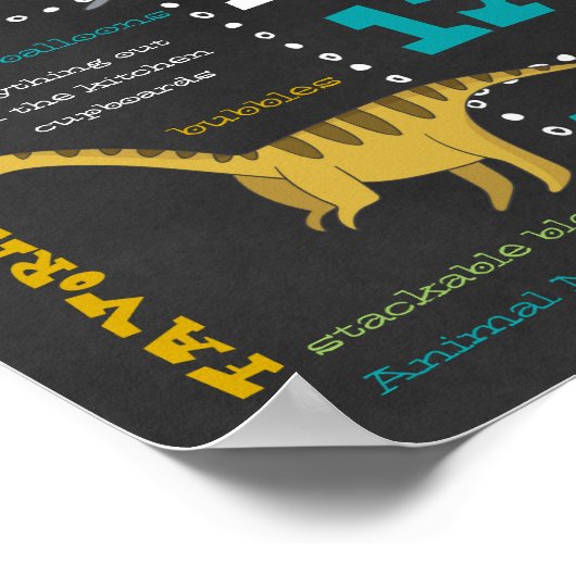 誕生日マイルストーンのポスター – 恐竜 ポスター (角)