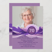 誕生日マイルストーン プラム フォト インビテーション (正面/裏面)