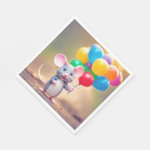 誕生日マウスとバルーン スタンダードランチョンナプキン (角)