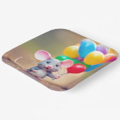 誕生日マウスとバルーン ペーパープレート (傾斜あり)