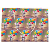 誕生日マウスとバルーン ラージペーパーバッグ (裏面)