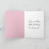 誕生日マウスとピンクの花 カード (内部)