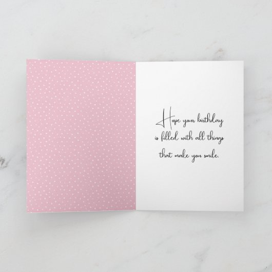 誕生日マウスとピンクの花 カード (内部)