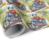 誕生日マウスのオートバイ ラッピングペーパー (ロールコーナー)