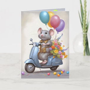 誕生日マウスのスクーター カード