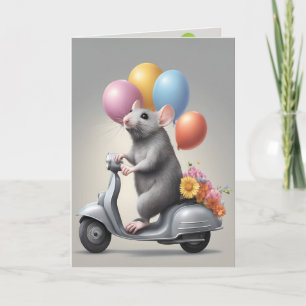 誕生日マウスのスクーター カード