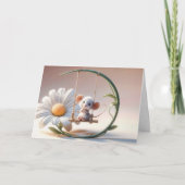 誕生日マウスのデイジースイング カード (正面)