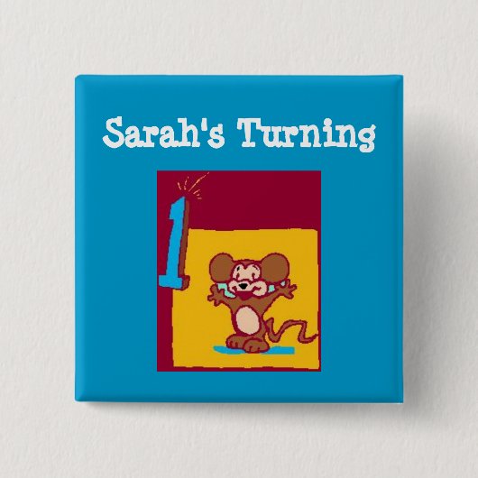 誕生日マウス（1回目） 缶バッジ (正面)