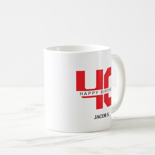 誕生日マカスタマイズグ（年齢と名前） コーヒーマグカップ (正面右)