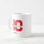 誕生日マカスタマイズグ(年齢と名前) コーヒーマグカップ (正面左)