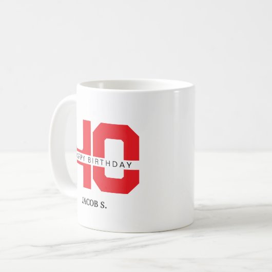 誕生日マカスタマイズグ（年齢と名前） コーヒーマグカップ (正面左)