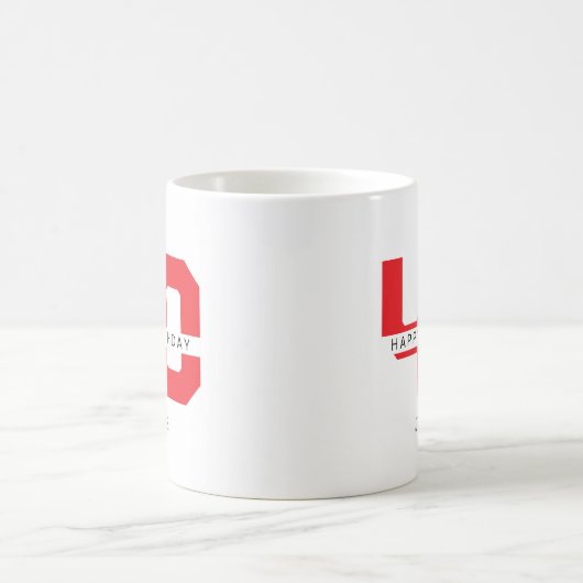 誕生日マカスタマイズグ（年齢と名前） コーヒーマグカップ (中央)