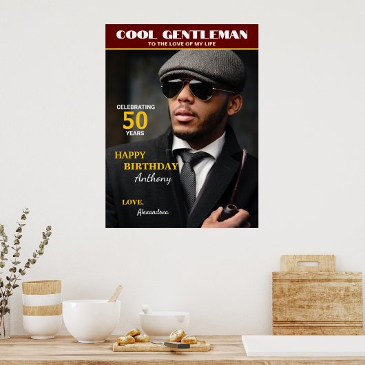 誕生日マガジンのフォトカバーのパーソナライズ ポスター (キッチン)