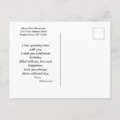 誕生日マガジンのフォトカバーのパーソナライズ ポストカード (裏面)