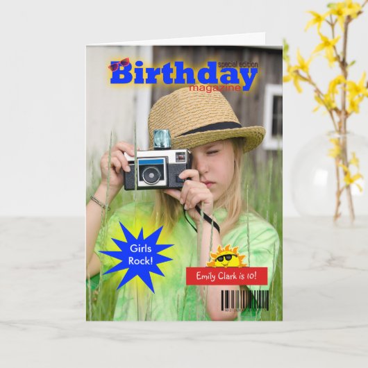 誕生日マガジンカバー カード (黄色い花)