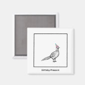誕生日マグネット、誕生日のキジ、鳥のマグネット マグネット (正面/裏面)